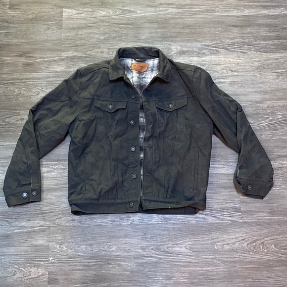 The Montana Flannel-Lined Canvas Trucker Jacket - Picture 1 of 3